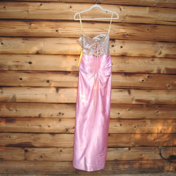 Bronx and Banco Pink Size 4 Gina Gown Dress Flaw - Picture 9 of 16